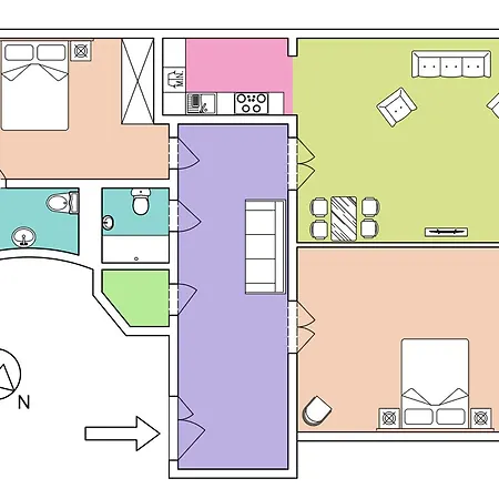 Spacious Two-bedroom In Old Town *